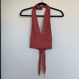 Floral Open Back Halter Top